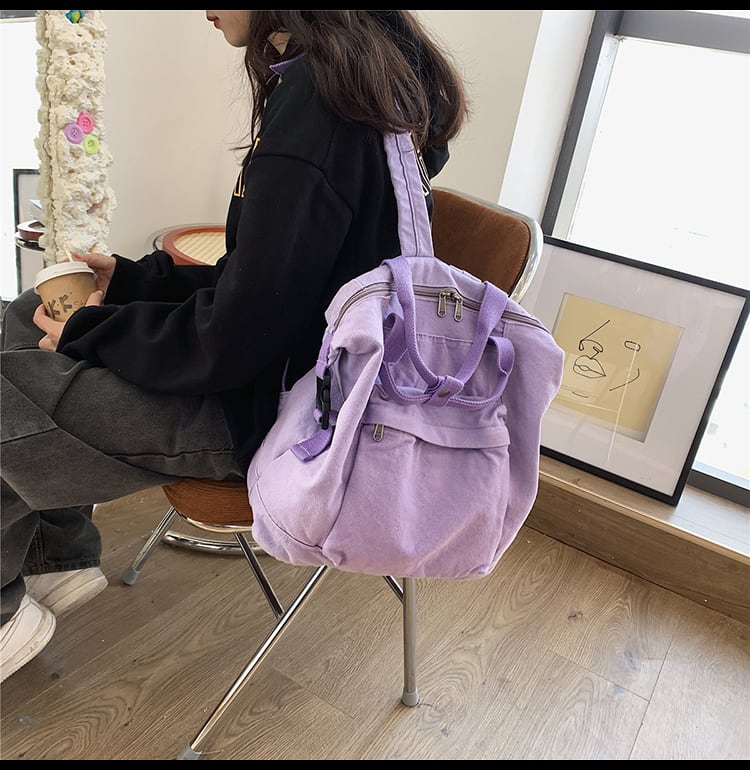 大人のリュック リネン×レース ライトパープル系｜ハンドメイド・手芸 