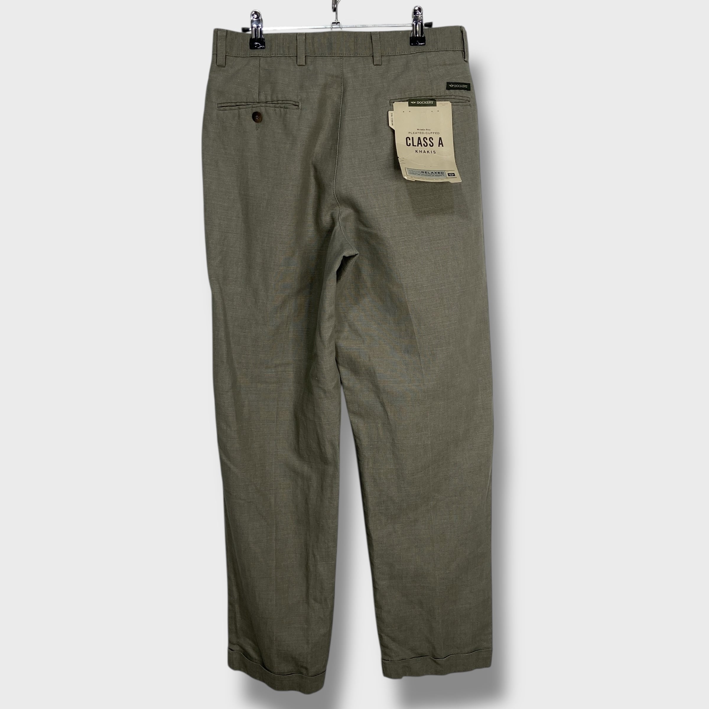 未使用品 Dockers ドッカーズ リネンコットンスラックスパンツ W30L32