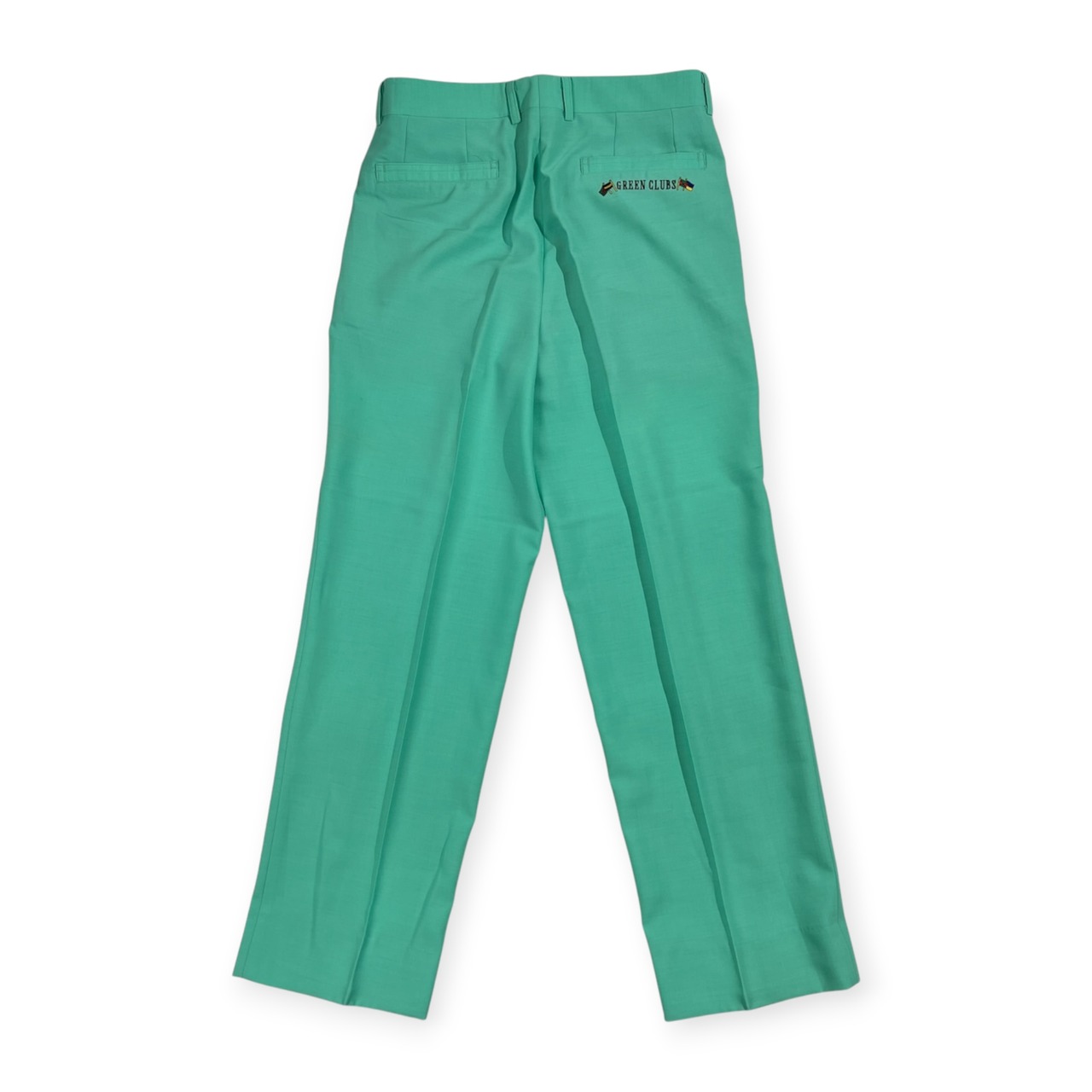 GREEN CLUBS グリーンクラブ ロゴ刺繍 ツータック スラックスパンツ ボトムス サイズ 82 /メンズ/エメラルドグリーン系/ライカ/日本製