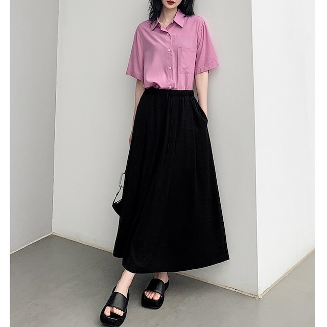 Flared Long Skirt KRE1704