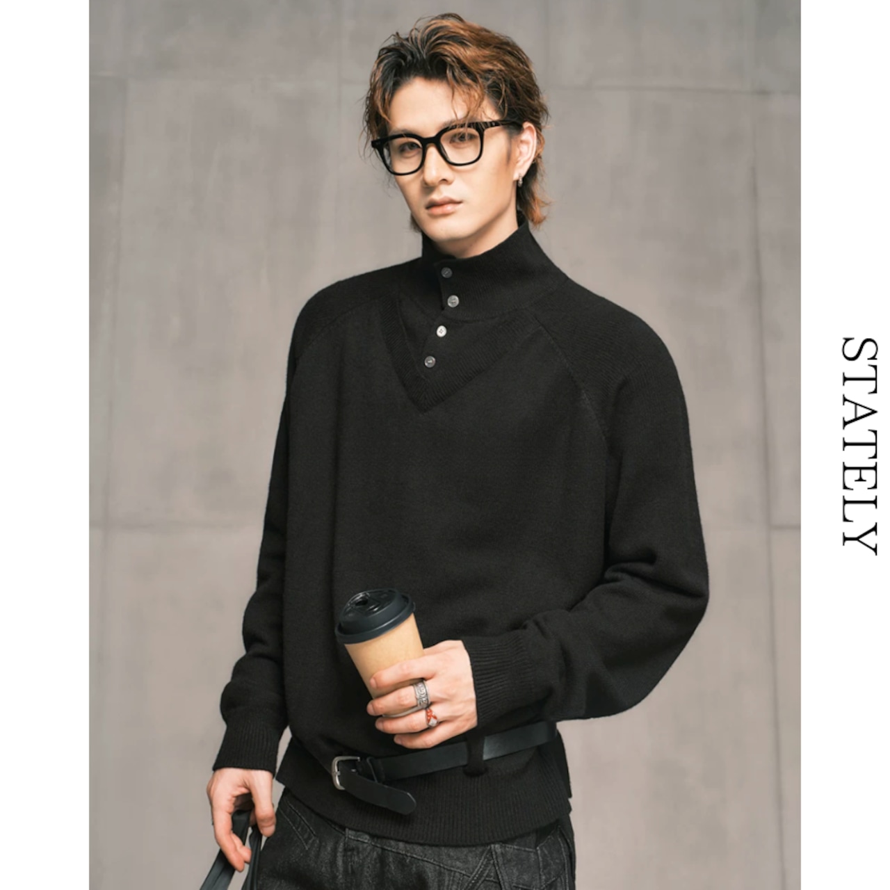 Layered Neck レイヤードニット/2color_T97・画像2