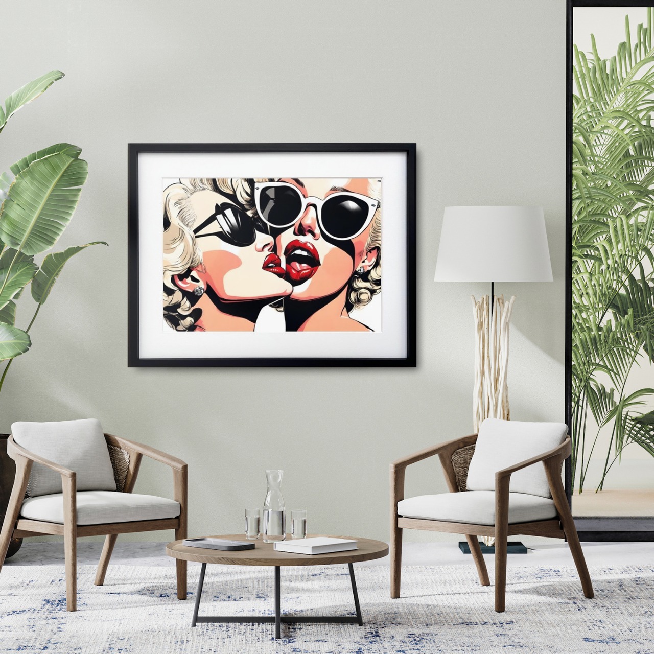 Twinz｜双子のマリリンを描いたラグジュアリーアートポスター｜モダン空間に映える鮮やかなコンテンポラリーデザイン｜A4ポスター