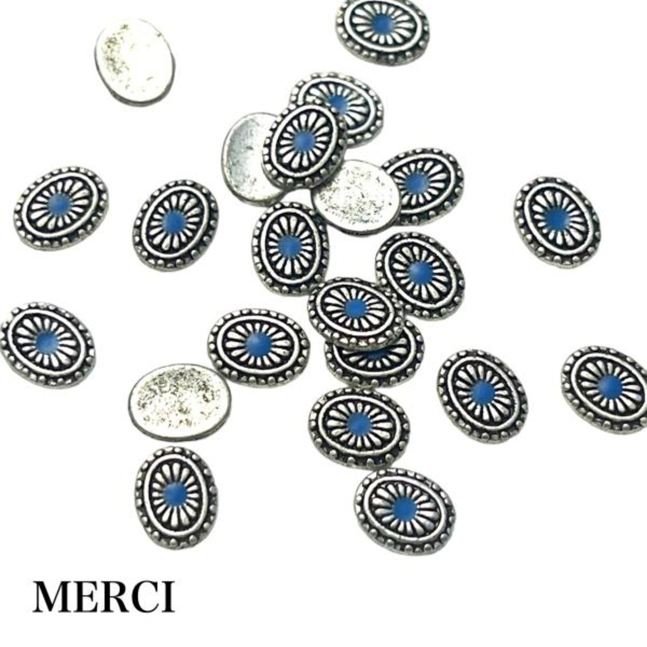 【2個】オーバルミニコンチョネイル/レジン/パーツ/