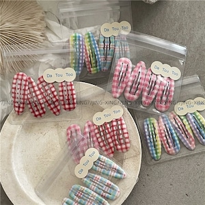 GOODSレトロチェック柄ヘアピン4点セット