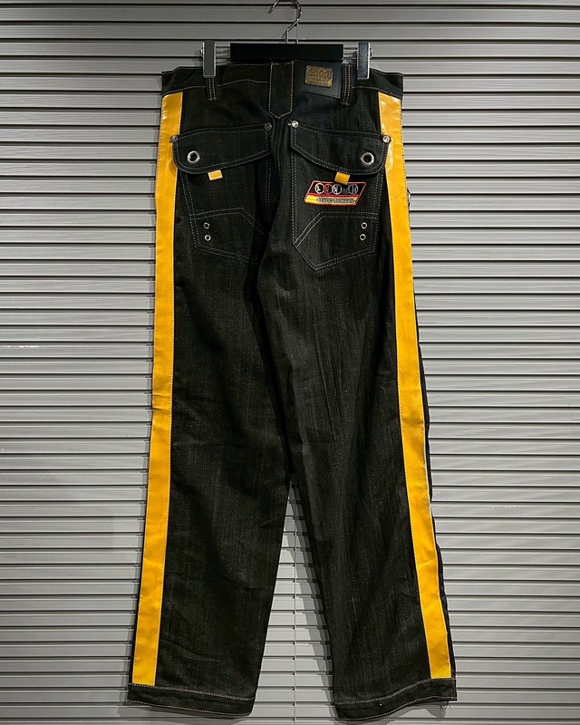 【X VINTAGE】 “COOGI” Line Design Black Denim Pants