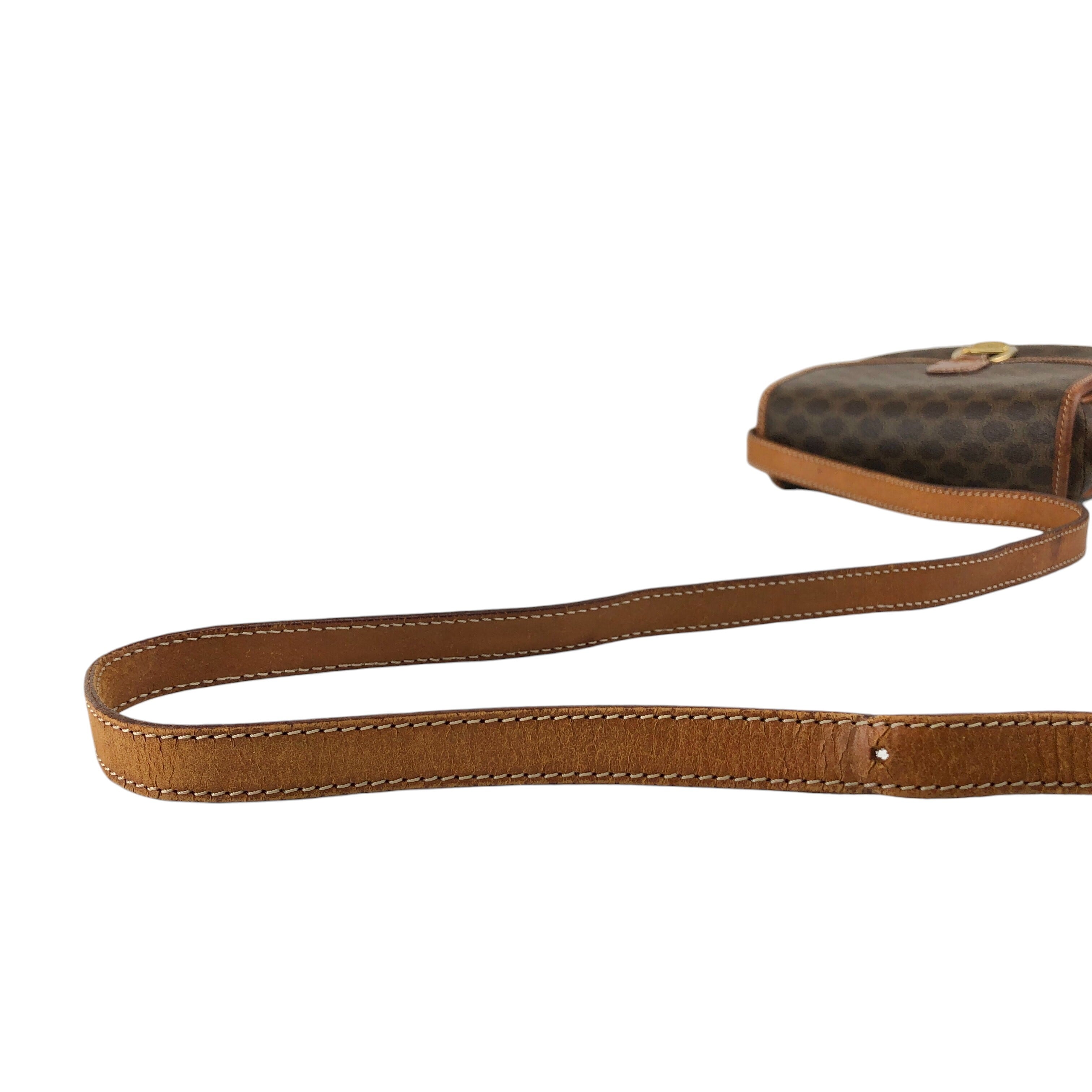 CELINE セリーヌ マカダム ショルダーバッグ ブラウン ホースビット