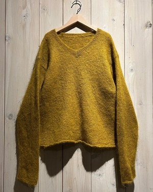 【a.k.a.C.a.k.a vintage】60"s〜70's Beautiful Mustard Yellow Vintage Mohair Knit
