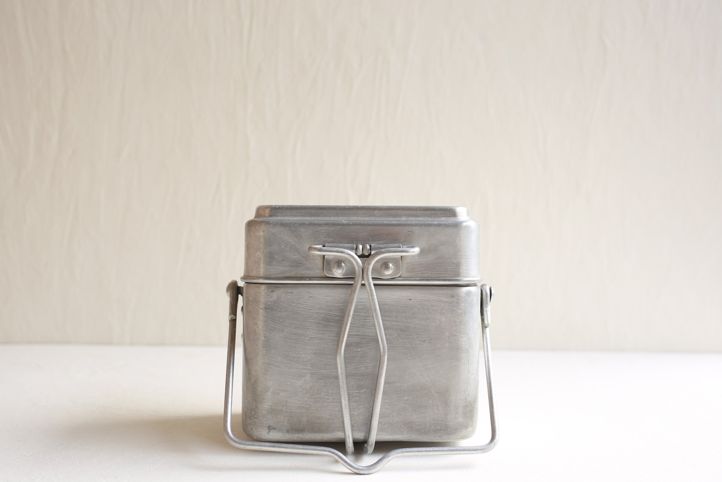 フランス アンティーク ヴィンテージ ミリタリー アルミクッカー ランチボックス N-03357