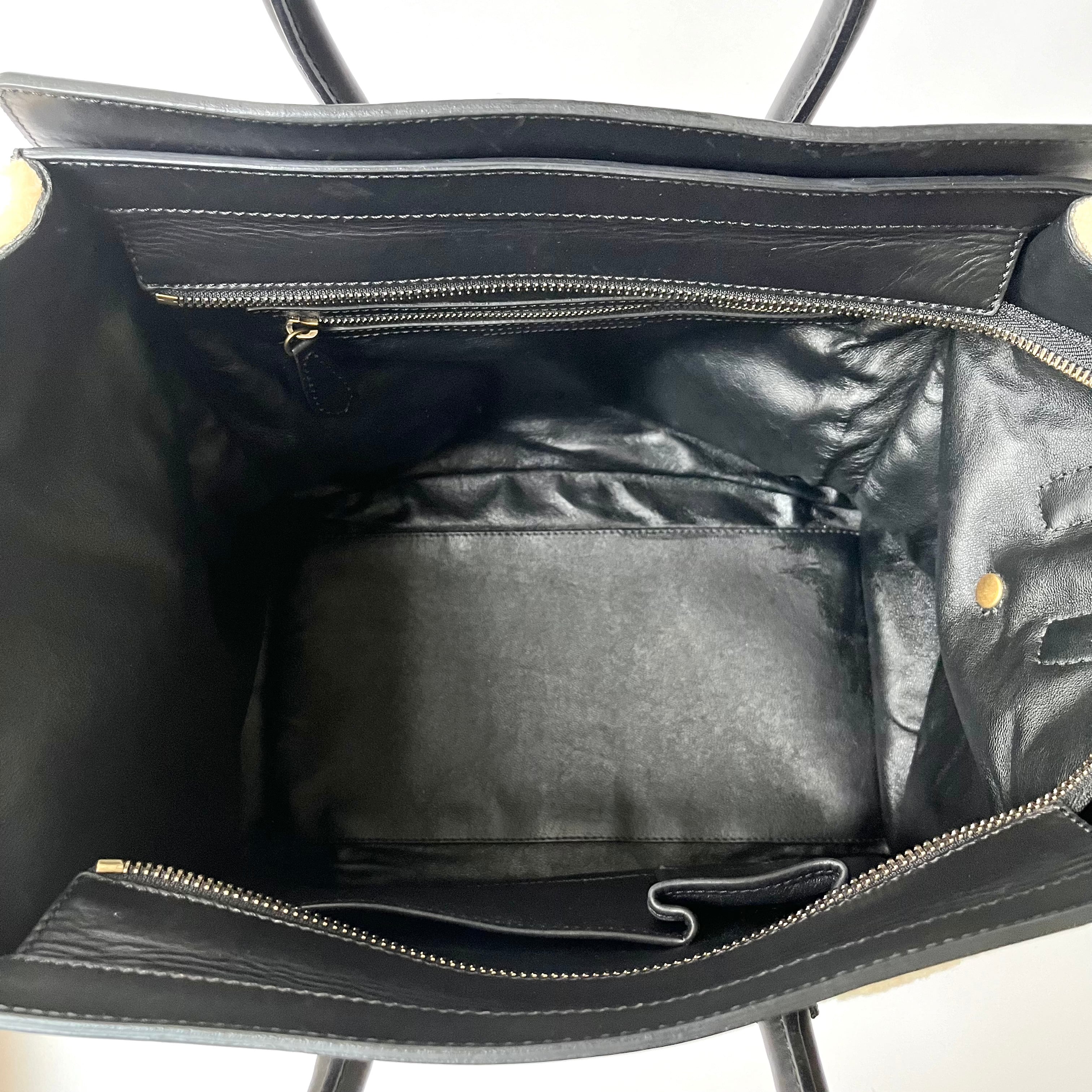 CELINE セリーヌ ラゲージ ミニショッパー ムートン スムースレザー