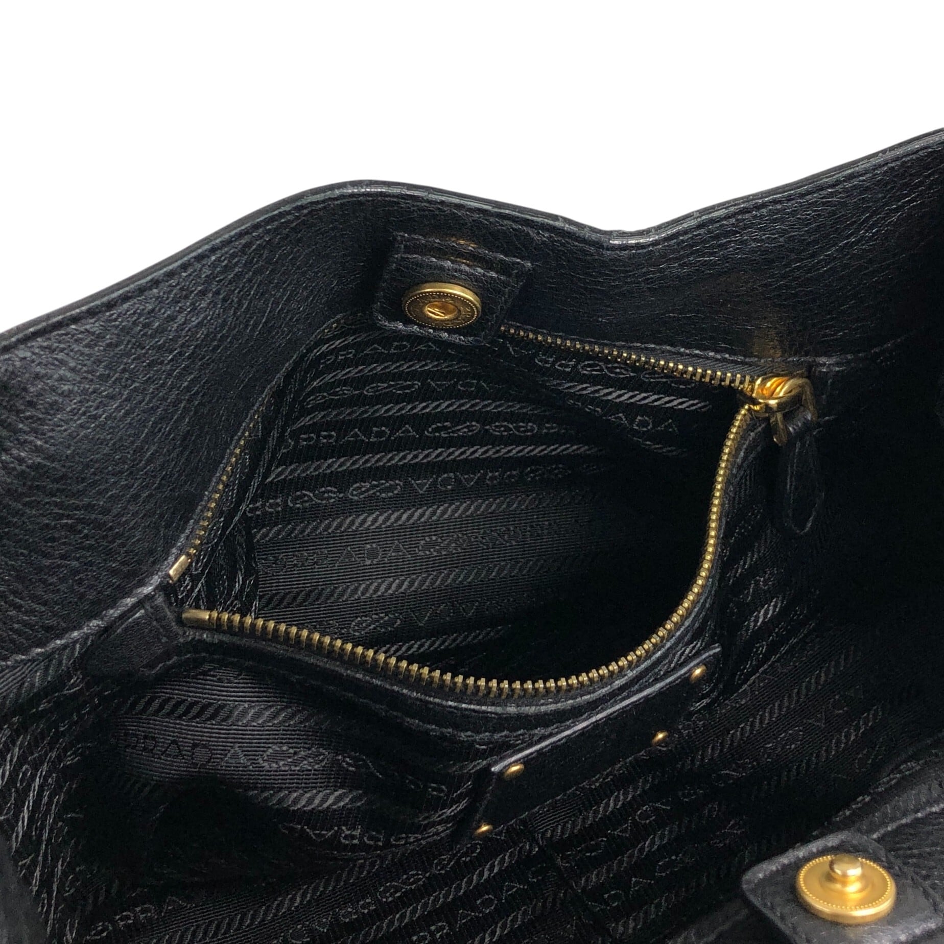 PRADA プラダ ハンドバッグ ブラック ロゴ レザー BR4085 vintage