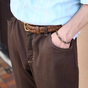 70's brown boots cut denim pants