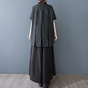 ロングカラー バックプリーツ シャツ 30079