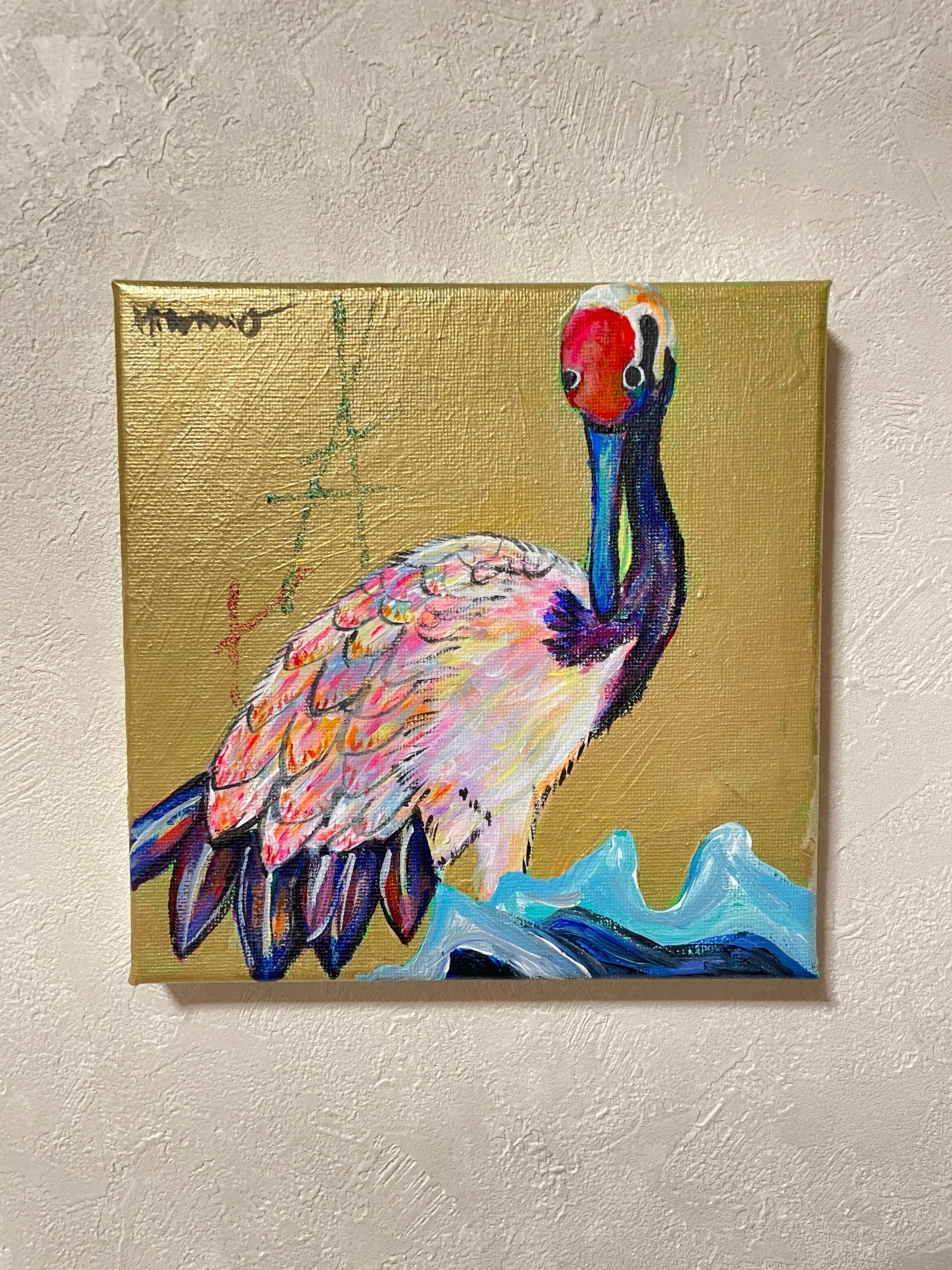 A-50/24】動物画 クラゲ アクリル画 原画 絵画 現代アート キャンバス