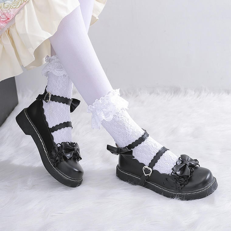 ロリータ風 パール付き ブラックパンプス 秋 冬 レディース 靴 ロリータ風 パール付き ブラックパンプス 秋 冬 レディース 靴