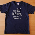 Tシャツ「Love cats Love dogs 1」ネイビー