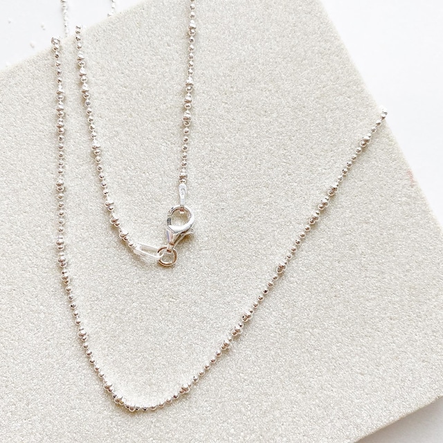 Diamond cut ball chain silver necklace