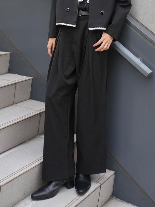 【ALUDE】3tuck super wide slacks