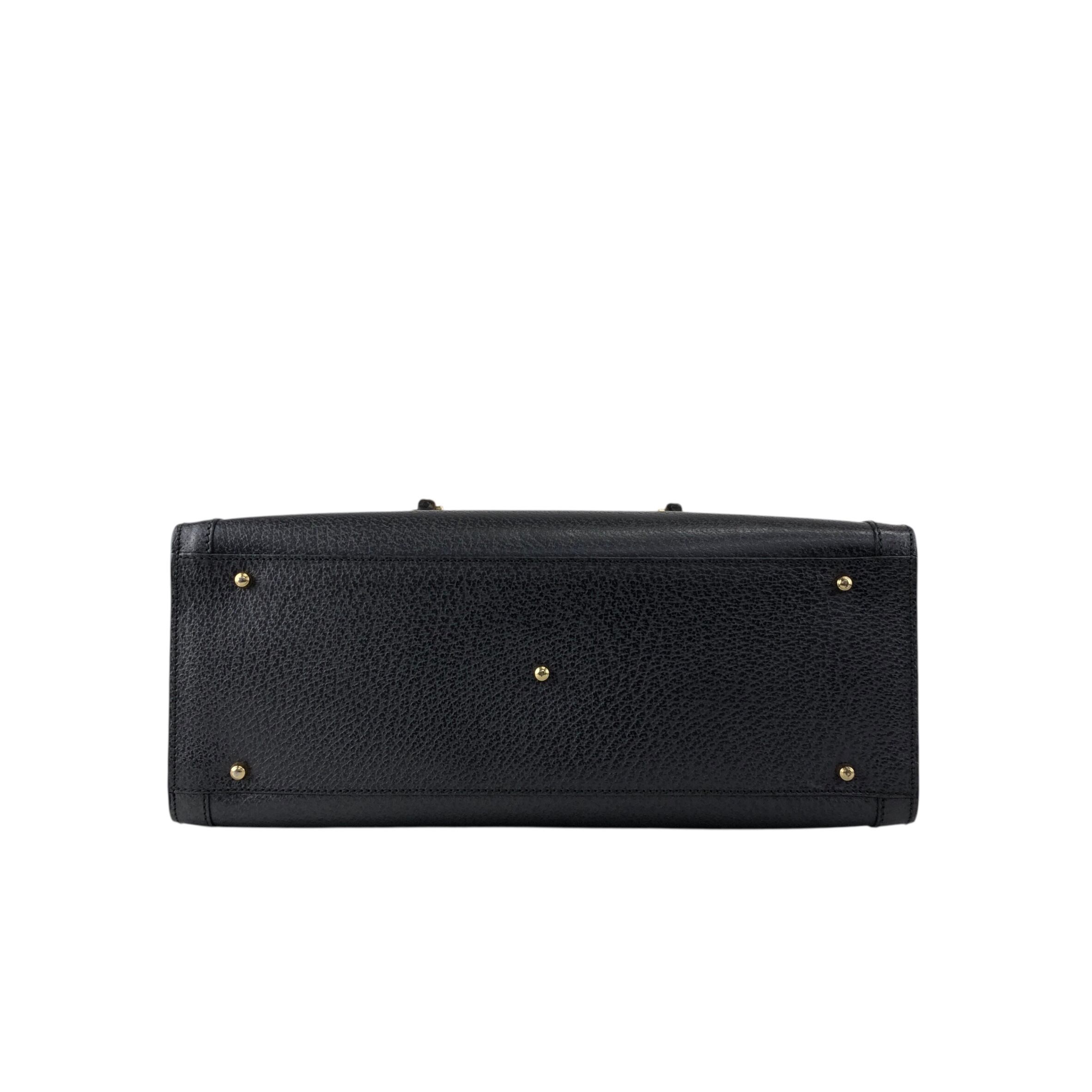GUCCI グッチ バンブー ハンドバッグ ブラック レザー vintage