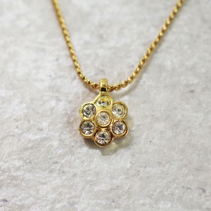 Christian Dior ディオール ネックレス フラワー ストーン ゴールド アクセサリー 3662