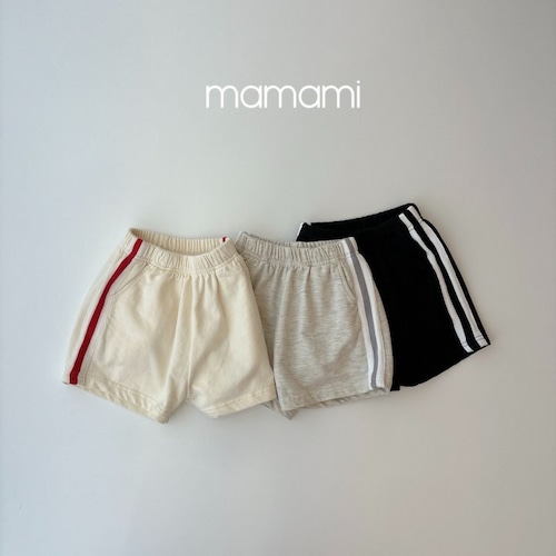 【予約　2024 summer】kids：tape pants〔テープショートパンツ〕　mamami
