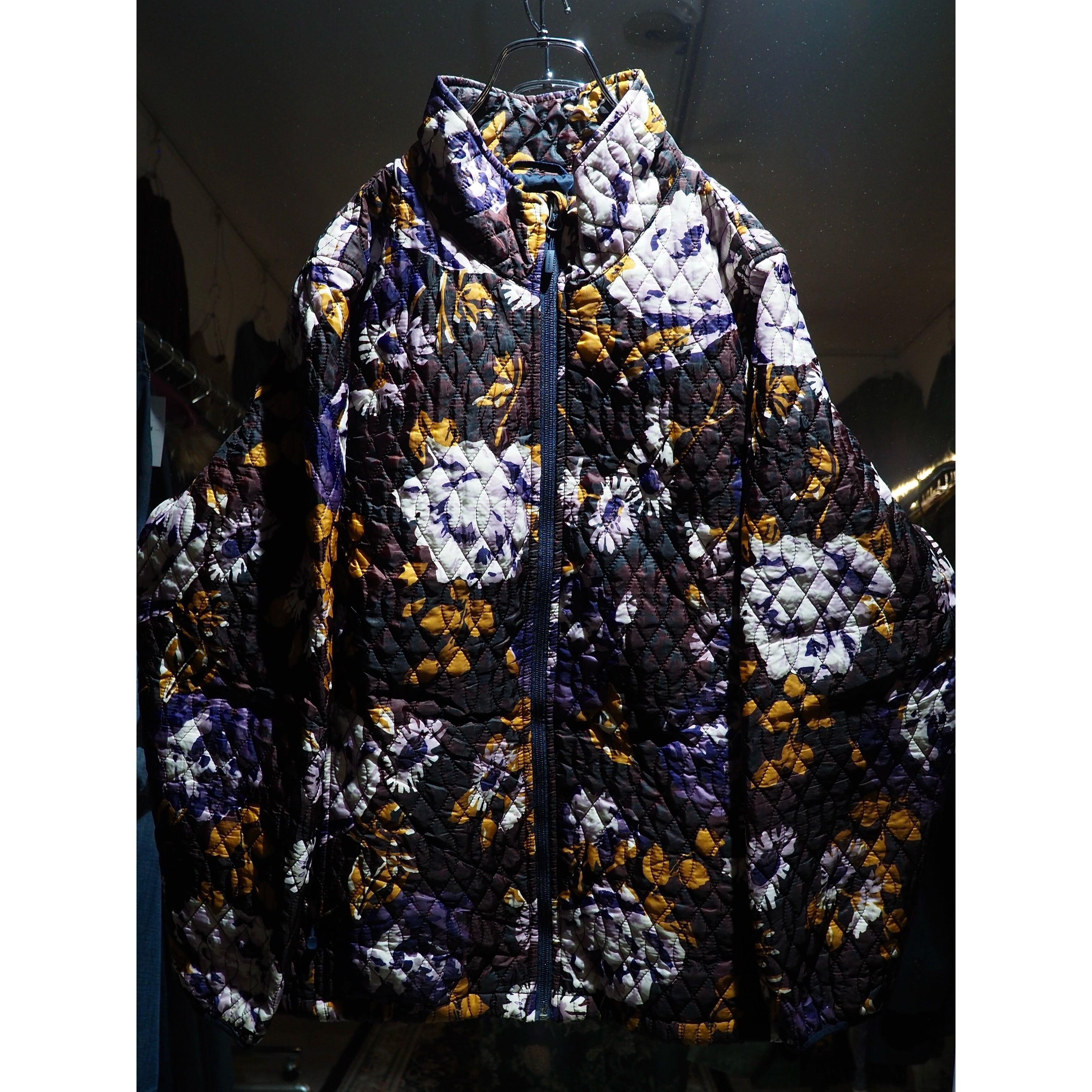 " LANDS END " Beautiful Flower full pattern Design quilting track jacket