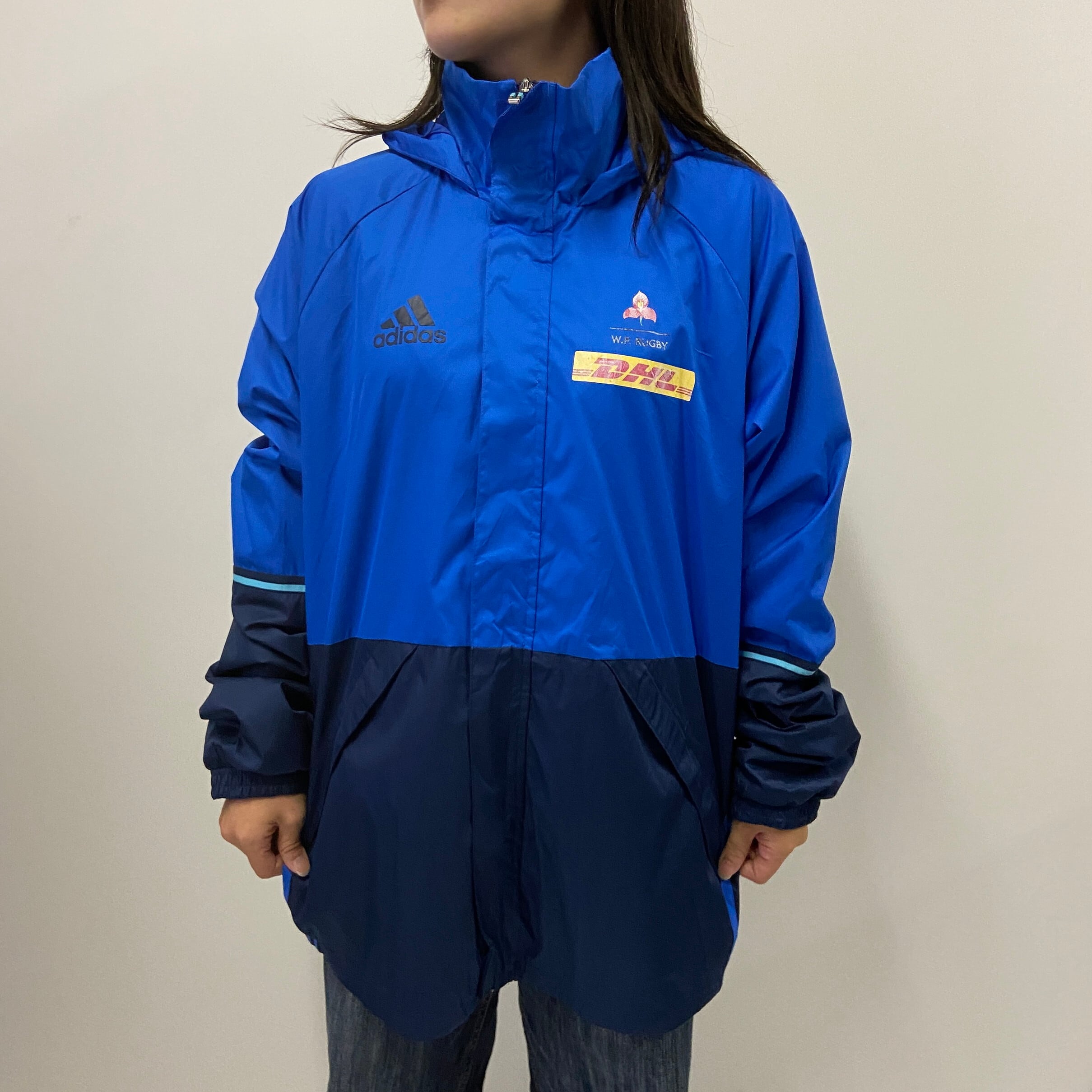 adidas アディダス DHL 企業ロゴ バックプリント ナイロンジャケット 