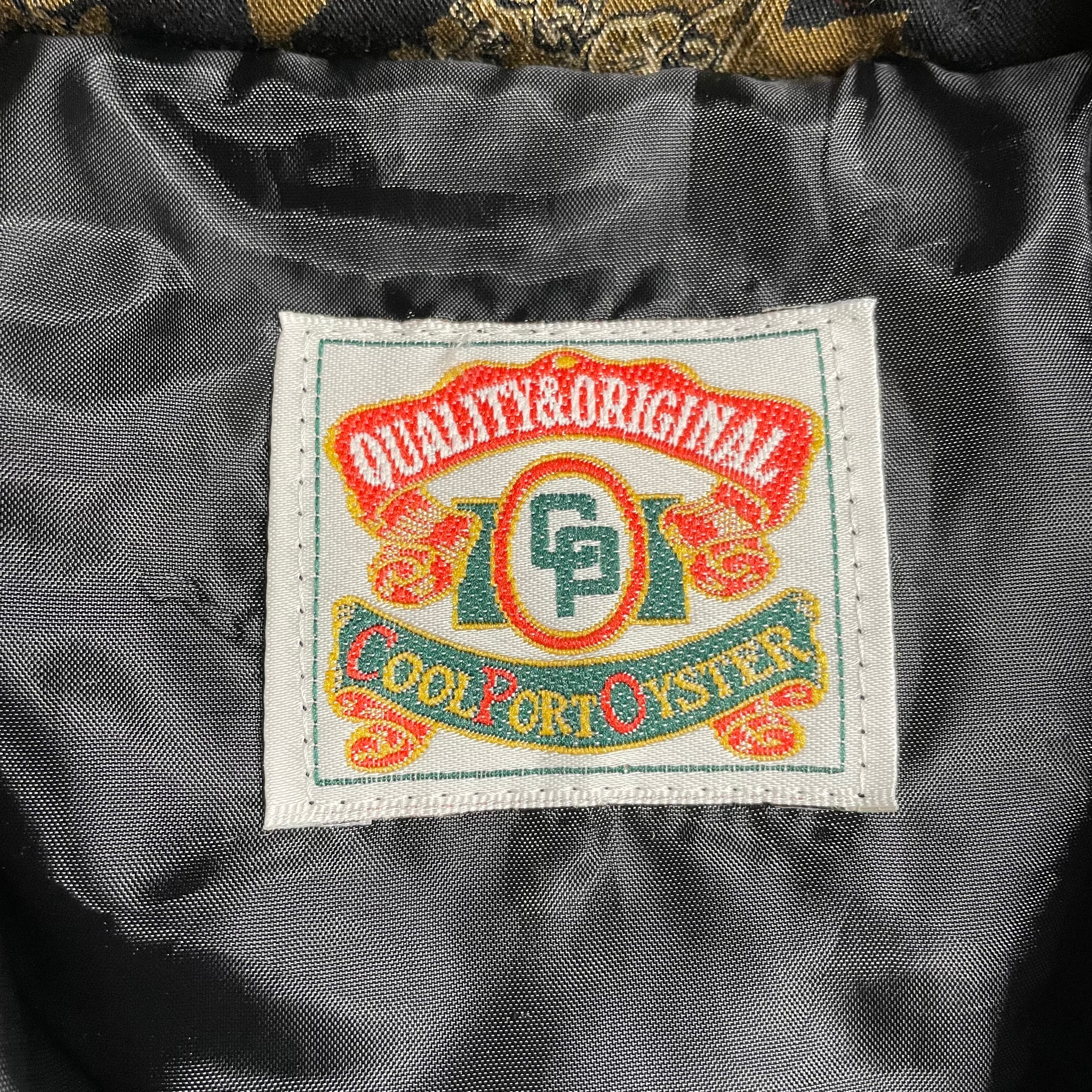 vintage pattern cropped batting blouson〈レトロ古着 ヴィンテージ