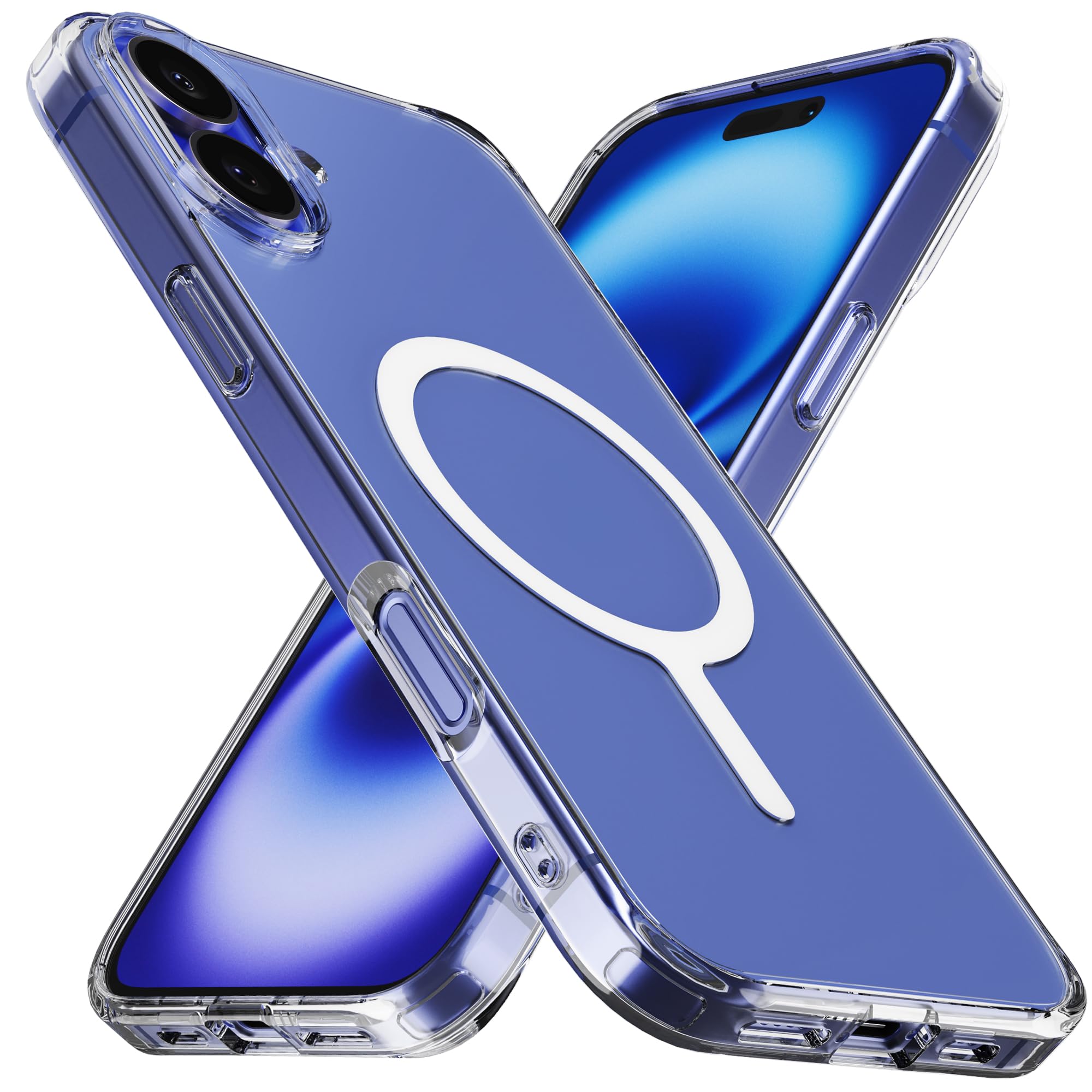 Sinjimoru iPhone 16 Plus ケース MagSafe対応 スマホケース ワイヤレス充電 黄ばみ防止 クリア