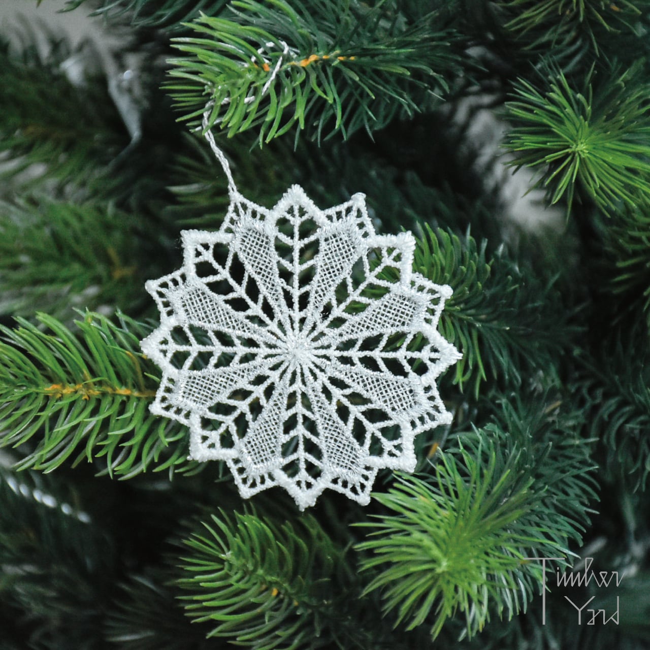 オーナメントレース スノークリスタル 6枚セット / シルバー