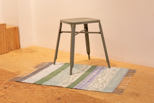 Aya Textile / TRASMATTOR(トラースマッタ)　手織りの裂き織りラグ  グリーン・ブルー