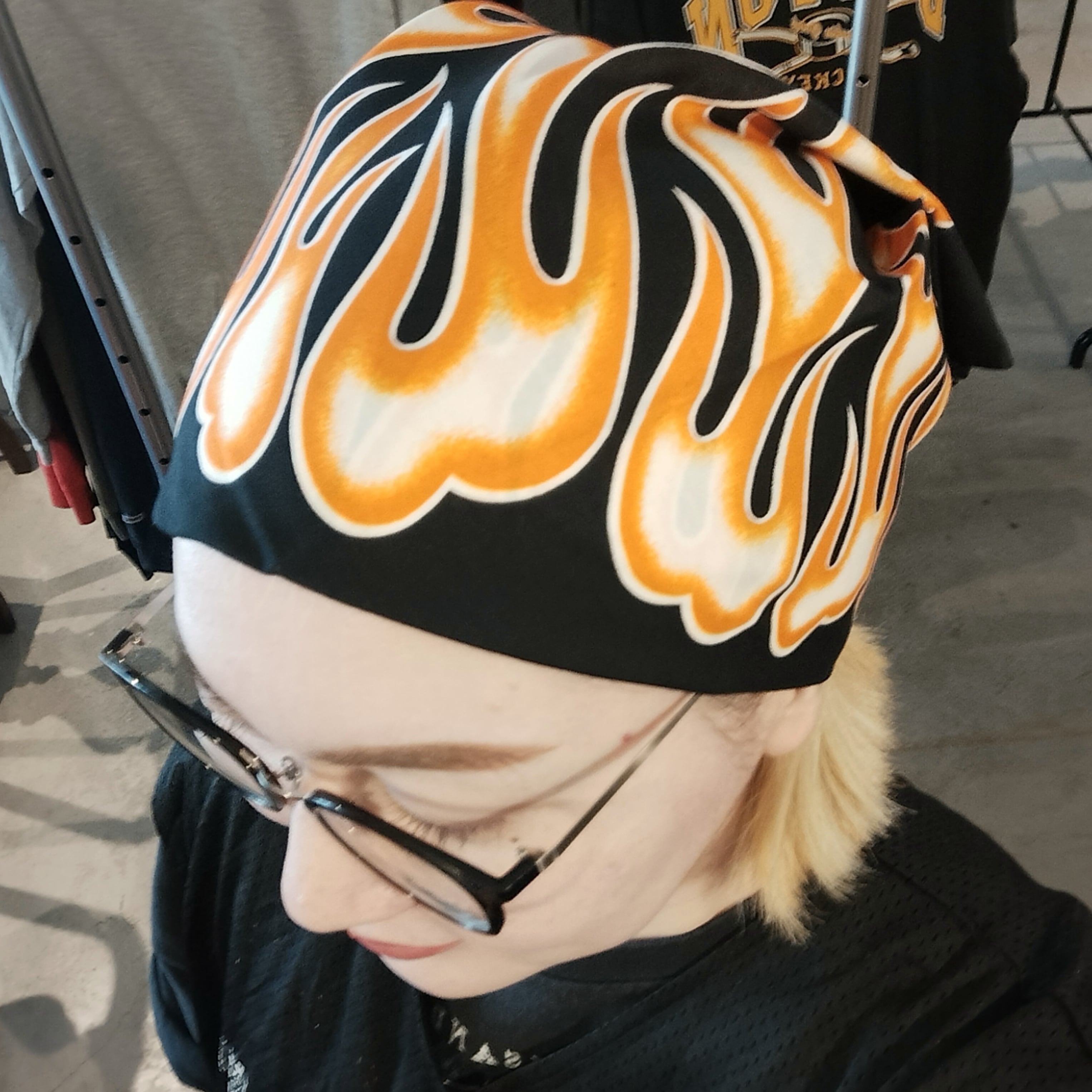 新品 バンダナ ファイヤーパターン/ブラック fire USA古着 | マン