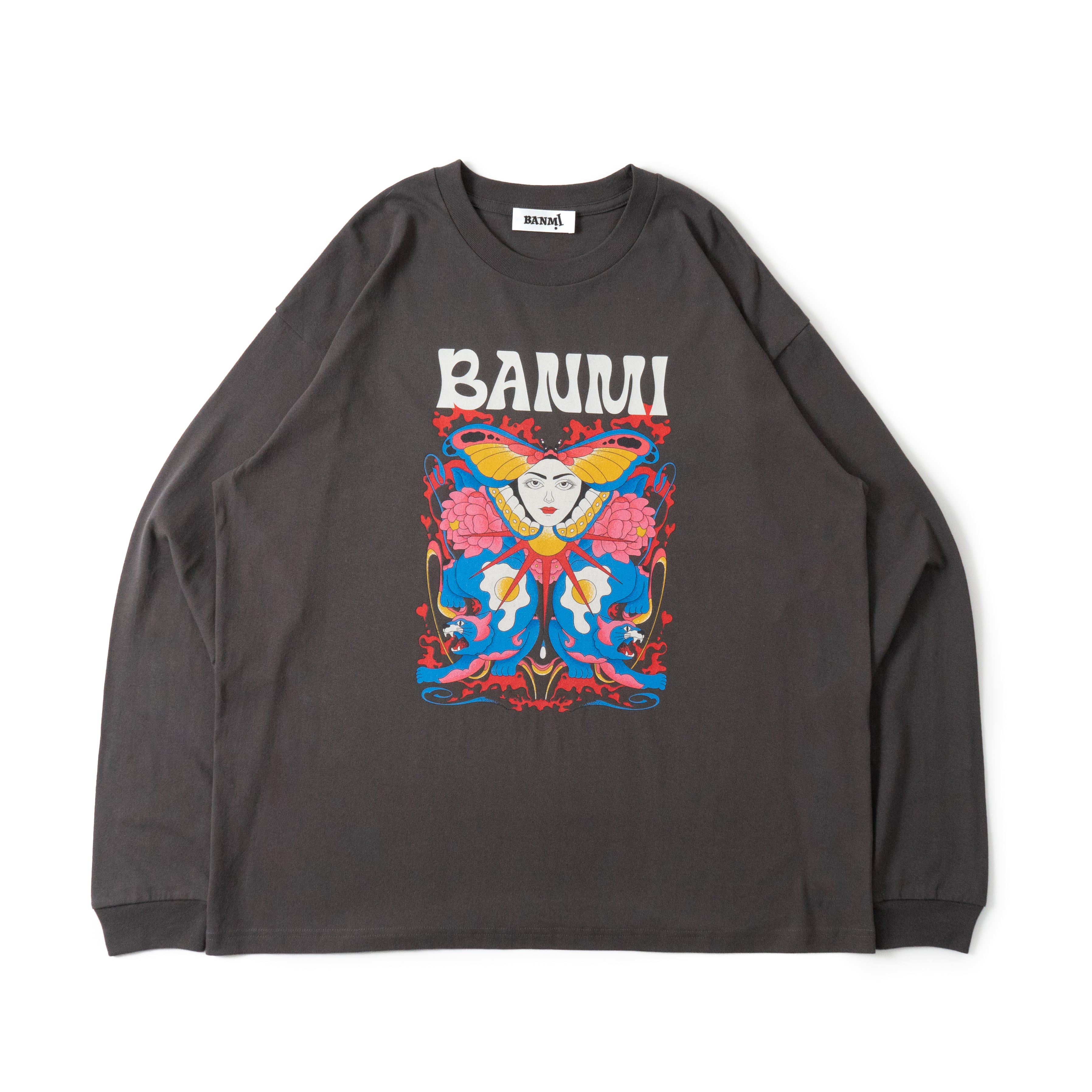 QUEEN L/S TEE CHARCOAL | BANMI