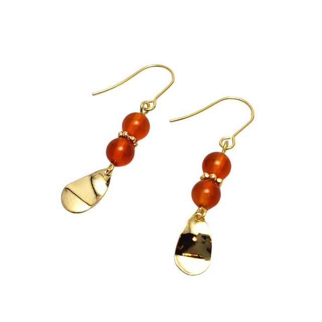 オレンジカーネリアン ピアス パワーストーン 天然石 ピアス 7月 誕生石 目標達成 前向き 赤い石 スピリチュアル 金属アレルギー 対応 ギフト イヤリング変更可 アクセサリー