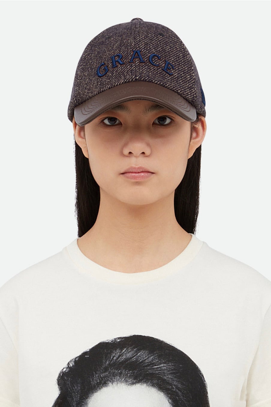 WALES BONNER【GRACE WOOL CAP -Grey Melange/Brown-】