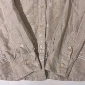 Mademoiselle NON NON リネン&コットン 刺繍デザイン 長袖シャツ M/ライトベージュ