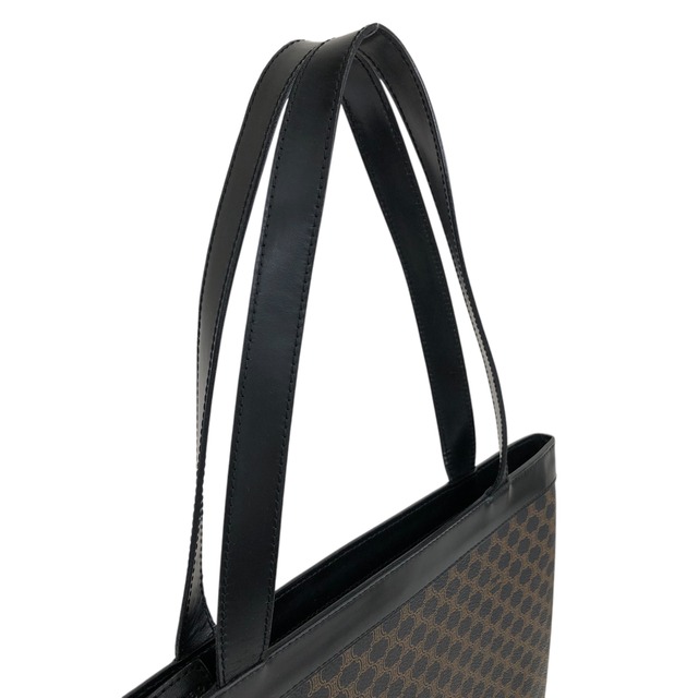 CELINE セリーヌ マカダム トートバッグ ブラック ロゴ型押し PVC レザー vintage ヴィンテージ オールド hs7nwb