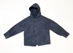 硫化染め極限起毛フランネルフーディー / Sulfide dyeing fluffing flannel hoodie coverall