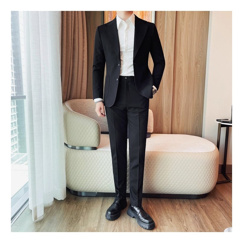 ノッチドラペル シングルブレストスーツ 4color SU0244 | R-Base