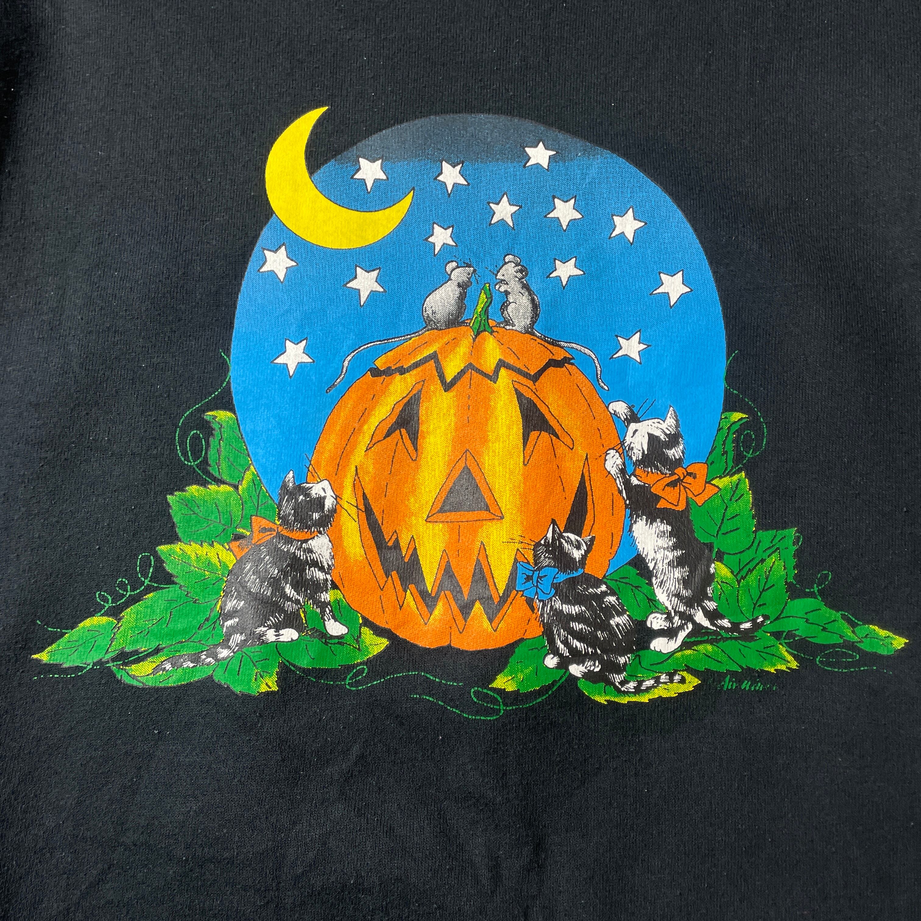 90年代 USA製 ハロウィン かぼちゃ 猫 ネズミ アニマルプリント 90年代 USA製 ハロウィン かぼちゃ 猫 ネズミ アニマルプリント