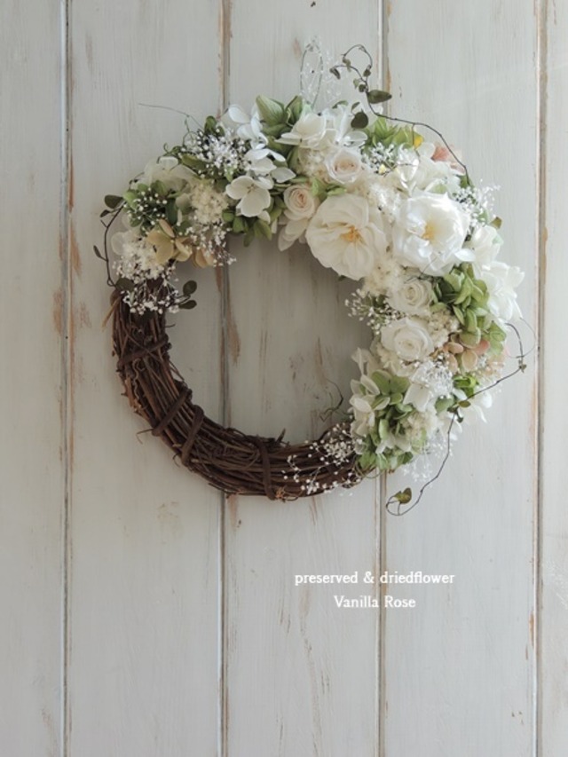 開店祝い 開業のお祝い プリザーブド ドライフラワー バニラローズ