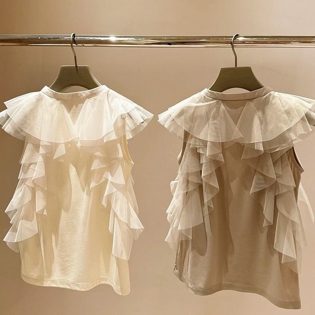 チュールフリルトップス　24122