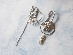 hoop charm pierce/earing(silver)