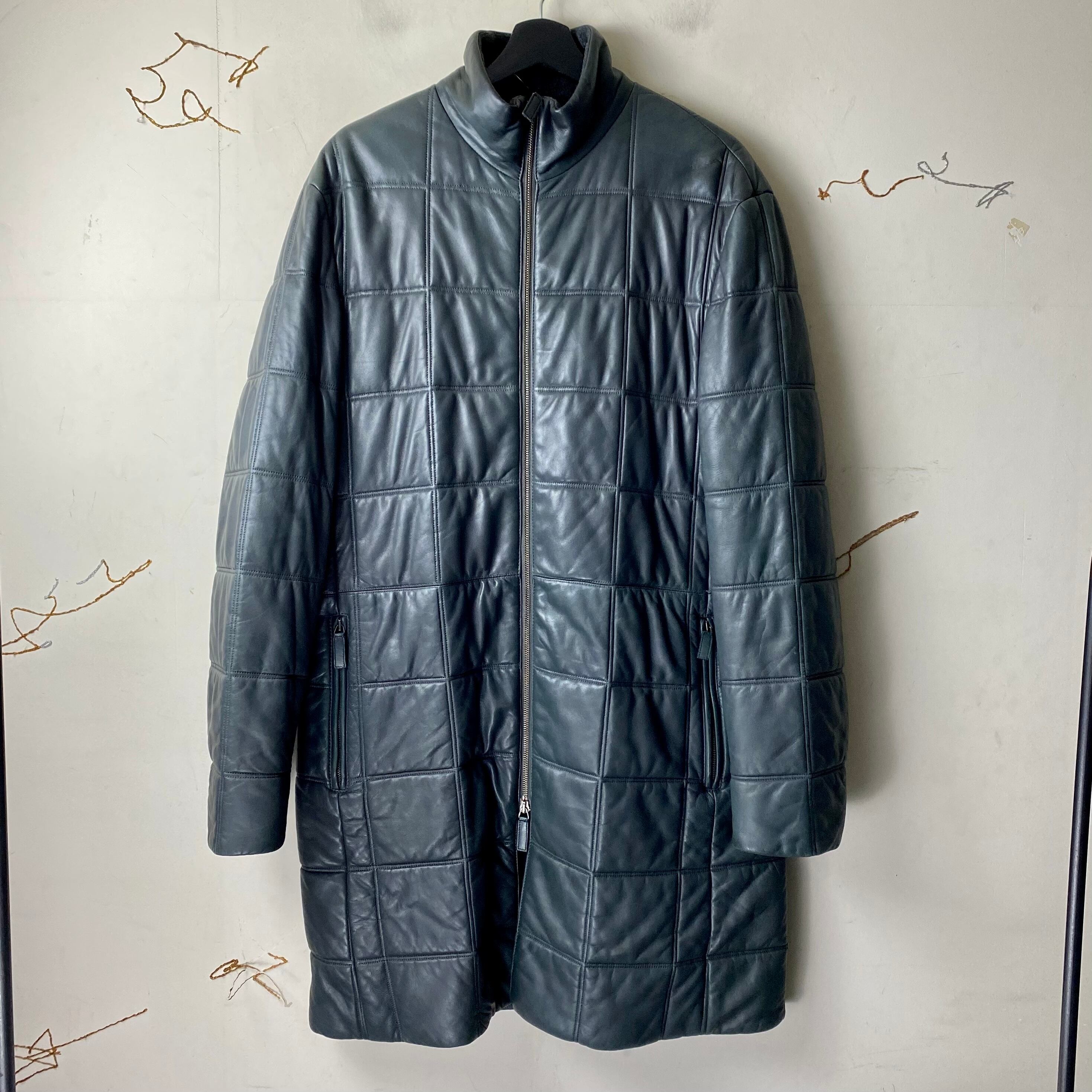 EMPORIO ARMANI quilting leather coat | NOIR ONLINE