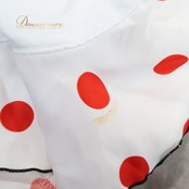 フラメンコ 衣装 エプロン 白 赤 水玉 ドット 軽い 薄い リボン 飾り 小物 ダンス 発表会 ホワイト系 レッド系 おしゃれ 可愛い レディース ファッション ステージ衣装 かわいいドット柄