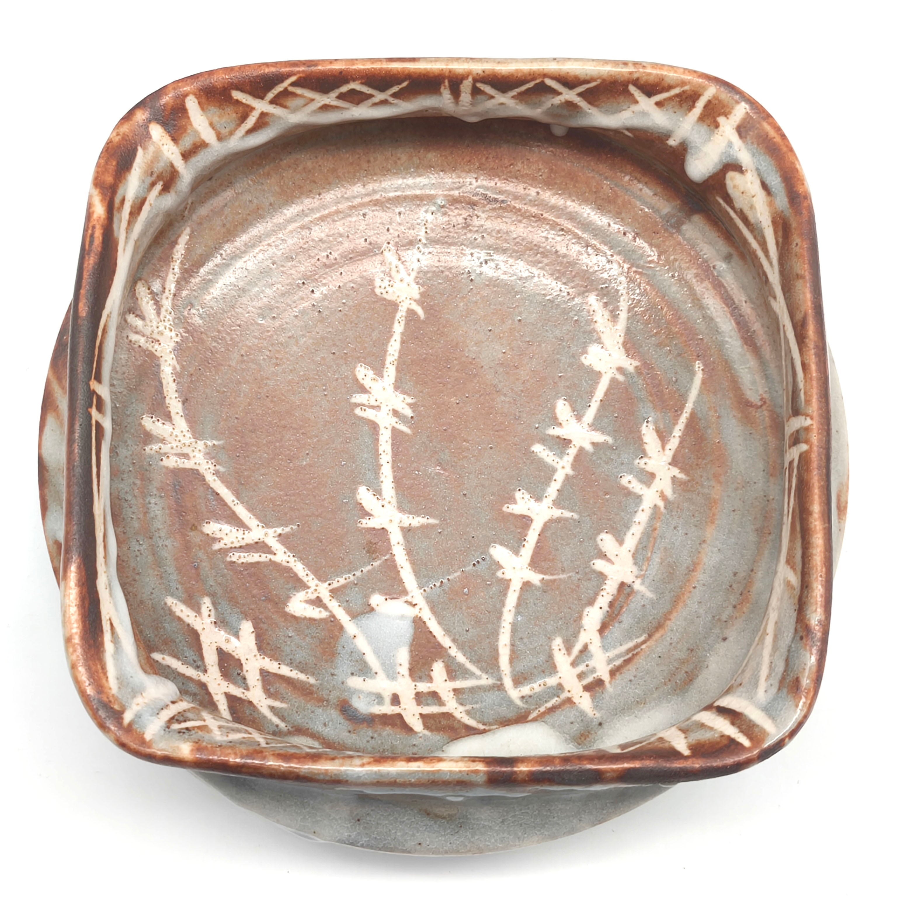 志野焼・菓子鉢・脚付・和食器・No.251020-12・梱包サイズ80