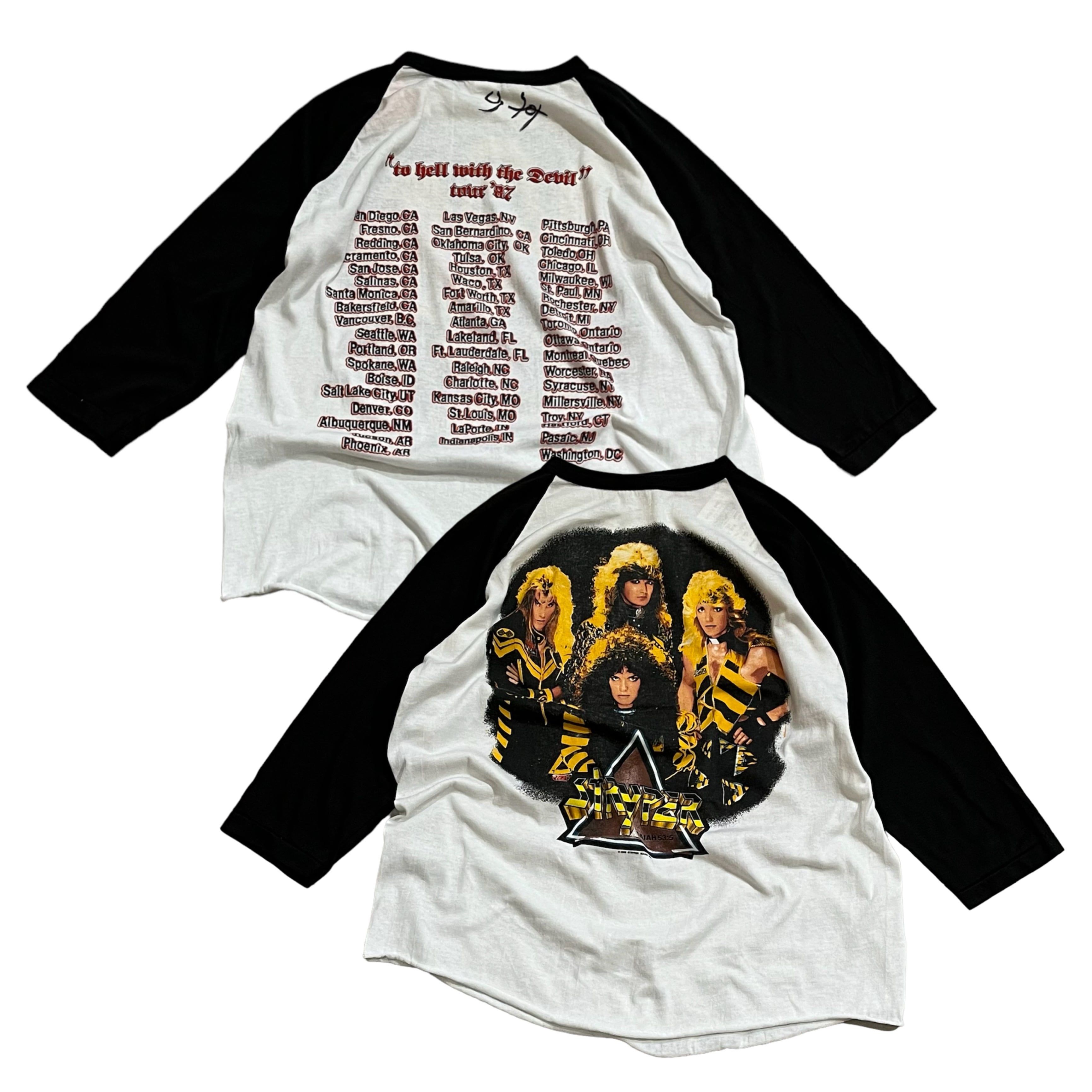 80年代 USA製 size : L【 STRYPER 】ストライパー ラグランスリーブ ラグランTシャツ バンドTシャツ メタルバンド バンT  ロック ツアーT アメカジ 古着 古着屋 高円寺 ビンテージ