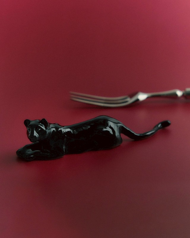 【ミニチュア陶器】Black panther