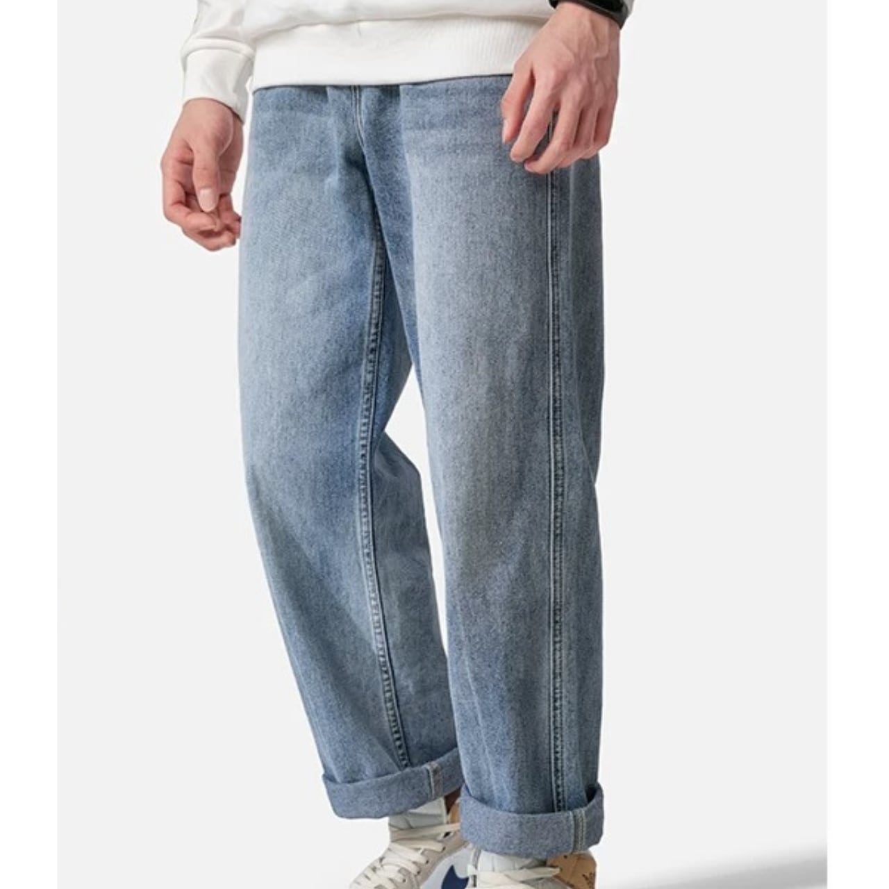 ルーズフィット ワイドレッグ ストレートパンツ 00143