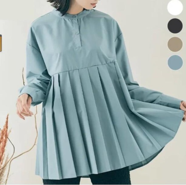 2022年新作 ブラウス 人気シャツ プリーツ レディーストップス 長袖ブラウス 体型カバー