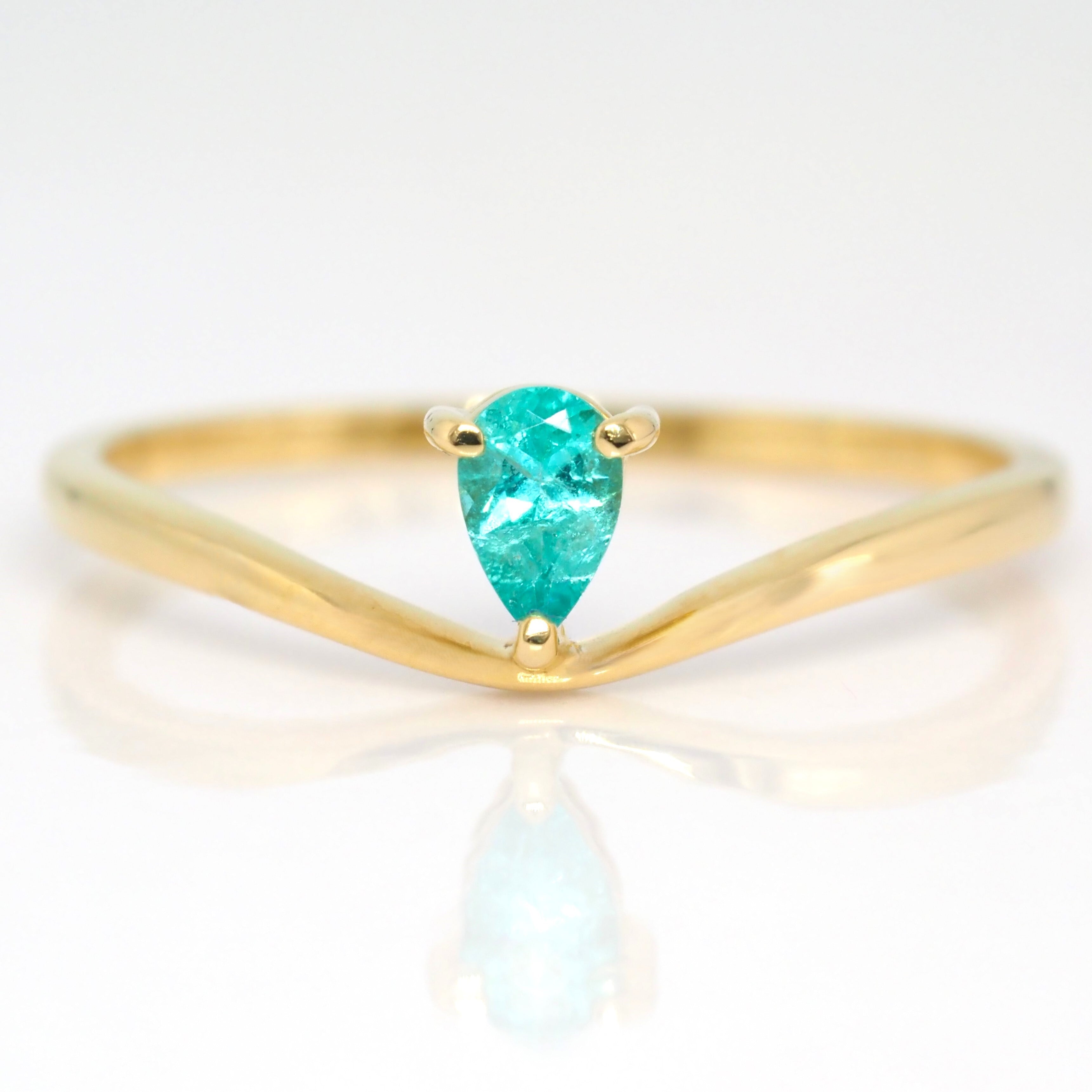 ブラジル産 パライバトルマリン リング 0.123ct k18 | fortejewelry